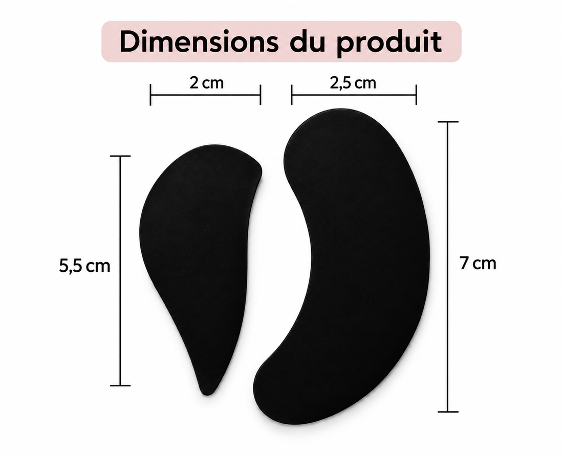 Patchs noirs de protection UV/LED pour extensions de cils – Paupières supérieures & inférieures – 10 sachets / 40 patchs