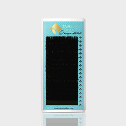 Boîte extensions de cils OMEGA C+ professionnelles noir intens
