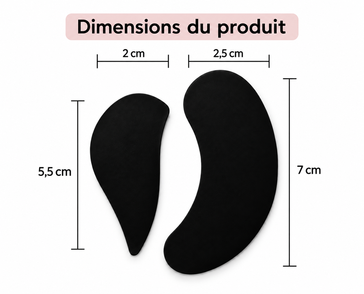 Patchs noirs de protection UV/LED pour extensions de cils – Paupières supérieures &amp; inférieures – 10 sachets / 40 patchs