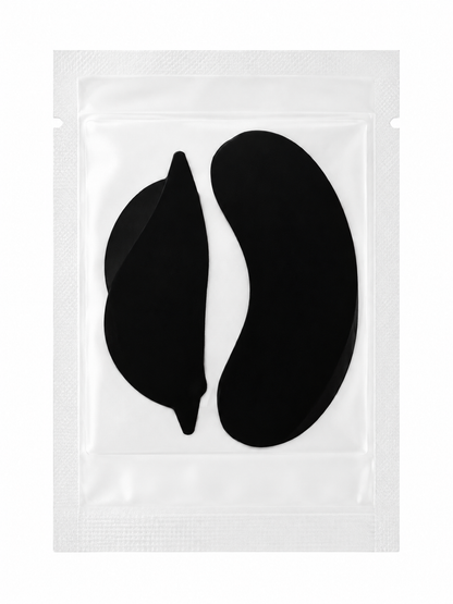 Patchs noirs de protection UV/LED pour extensions de cils – Paupières supérieures &amp; inférieures – 10 sachets / 40 patchs